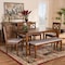 Baxton Studio Gabriel Grey Upholstered and Walnut Wood 6-Piece Dining Set 171-10951-10917-10520 - alternate 5